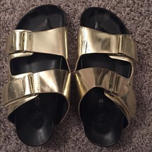 J Slides gold sandal slides